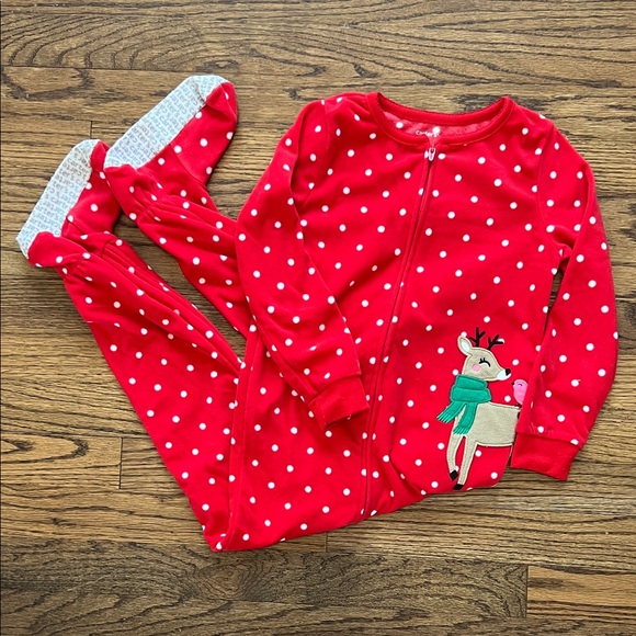 Carter's Red and White Reindeer Pajama Set - Picture 1 of 2